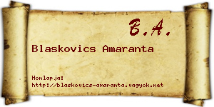 Blaskovics Amaranta névjegykártya